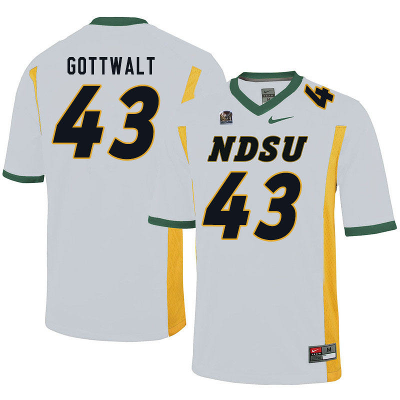 Men #43 Zach Gottwalt North Dakota State Bison College Football Jerseys Sale-White